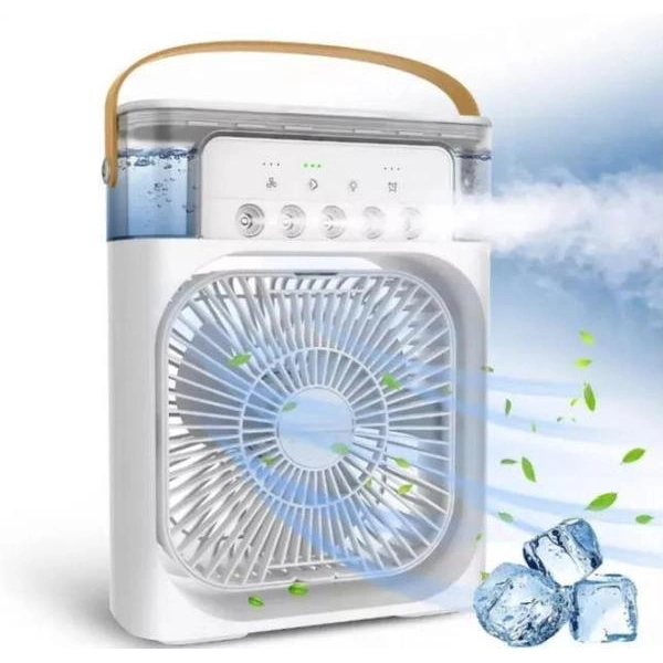Портативний вентилятор з водяним охолодженням Air Cooler Fan 4в1 Нічник зволожувач з LED підсвічуванням USB Білий - зображення 7