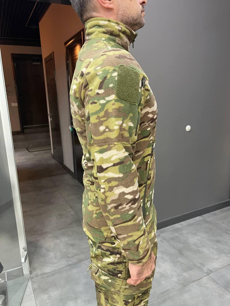 Армейская Кофта флисовая Special, теплая, размер XL, Мультикам, шевроны и карманы на рукавах - изображение 2