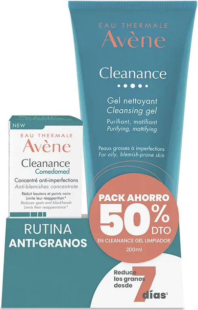 Набір для догляду за обличчям Avene Cleanance Очищувальний гель для обличчя і тіла 200 мл + Концентрат для обличчя 30 мл (3282779360333) - зображення 1