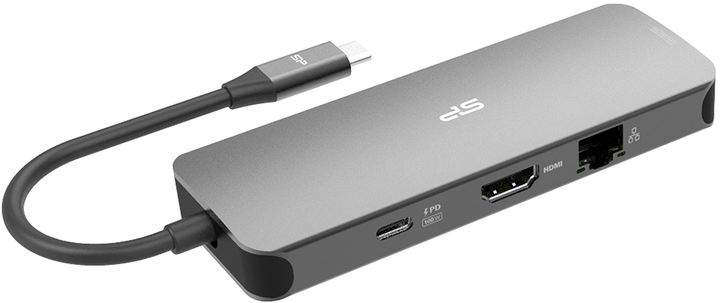 USB Hub Silicone Power SR30 Docking USB 3.2 Gen 1 Type-C Grey (SPU3C08DOCSR300G) - obraz 3