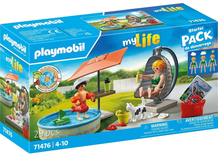 Zestaw do zabawy z figurkami Playmobil My Life Splashing Fun In The Garden Starter Pack 29 elementow (4008789714763) - obraz 1