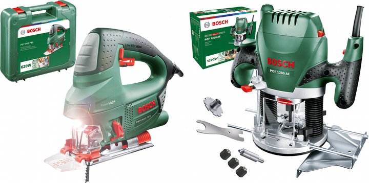 Набір Лобзик електричний Bosch PST 900 PEL 620 Вт + Фрезер Bosch POF 1200 AE (06033A0220_060326A100) - зображення 1