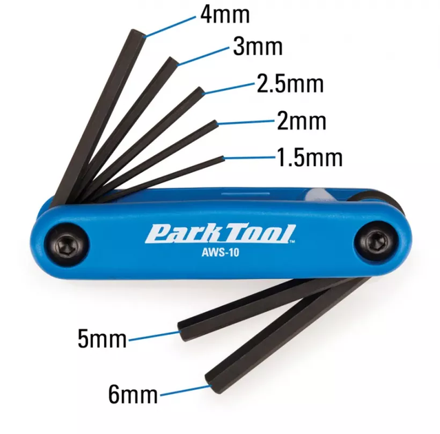 Набор шестигранников Park Tool AWS-10 (1.5mm, 2mm, 2.5mm, 3mm, 4mm, 5mm, 6mm) складной - изображение 3