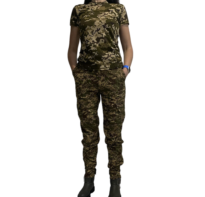 Жіноча військова тактична футболка XXL піксель - изображение 1