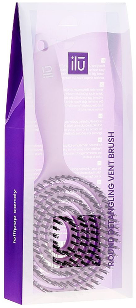 Szczotka do włosów Ilu Lollipop Round Detangling Vent Brush liliowa (5903018915722) - obraz 1