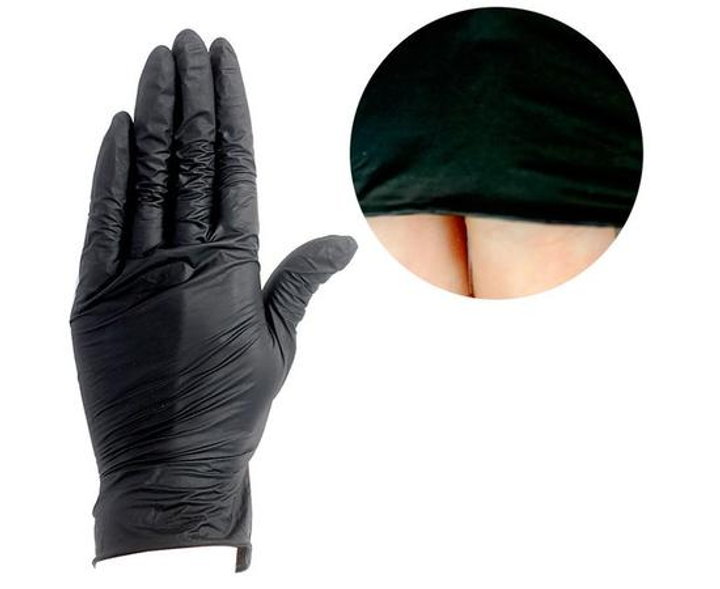 нітрилові рукавички HOFFEN чорні розмір S в упаковці 100 штук - изображение 2