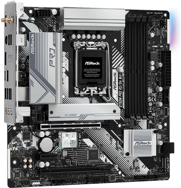 Материнська плата ASRock B760M PRO RS/D4 WIFI (s1700, Intel B760, PCI-Ex16) - зображення 2