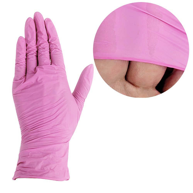 Перчатки нитриловые без талька Care 365 Premium розовые XS 1 пара (0312452) - изображение 1