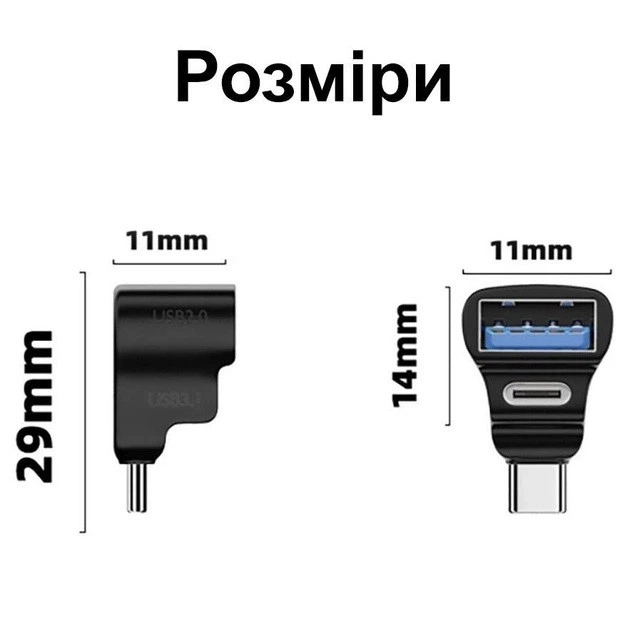 Переходник eXpert адаптер Type-C Male - USB + Type-C 3.1 (F/F) 8K/60Hz 20Gpbs 100W (A-48718) - изображение 2