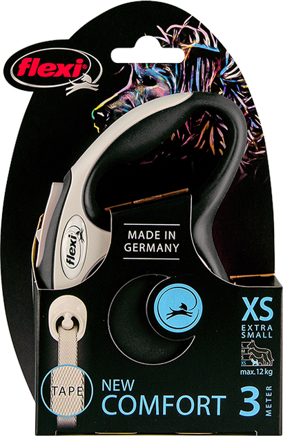Повідець-рулетка Flexi New Comfort XS стрічка 3 м Чорний (600.7837) - зображення 2