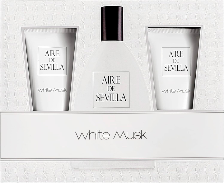 Zestaw damski Instituto Espanol Aire De Sevilla White Musk Woda toaletowa 150 ml + Krem ​​do ciała 150 ml + Żel pod prysznic 150 ml (8411047136355) - obraz 1