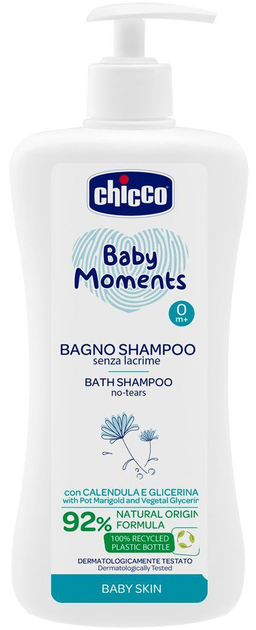 Шампунь для тіла та волосся Chicco Baby Moments без сліз з екстрактом календули 750 мл (8058664138432) - зображення 1