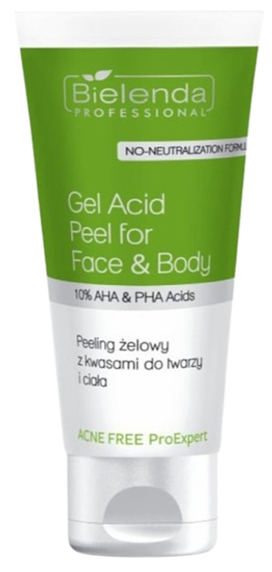 Żelowy peeling do twarzy i ciała z kwasami Bielenda Professional Acne Free Pro Expert Gel Acid Peel For Face And Body 150 ml (5902169058944) - obraz 1