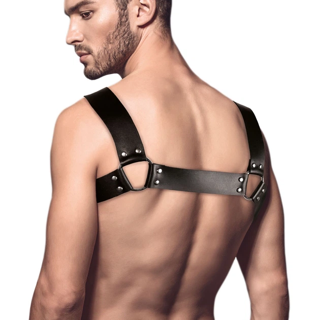 Мужская портупея на грудь из натуральной кожи Feral Feelings - Bulldog Harness Black - Фото 2 Мужская портупея на грудь из натуральной кожи Feral Feelings - Bulldog Harness Black - изображение 2