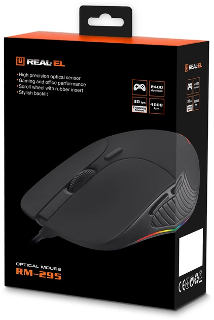 Миша Real-El RM-295 USB Black (EL123200031) - Фото 10 Миша Real-El RM-295 USB Black (EL123200031) - зображення 10