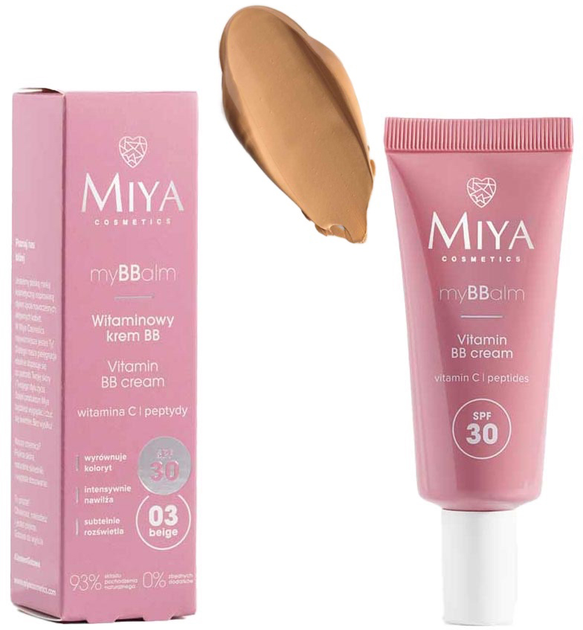 Krem BB Miya Cosmetics MyBBbalm witaminowy SPF30 03 Beige 30 ml (5904804152543) - obraz 2