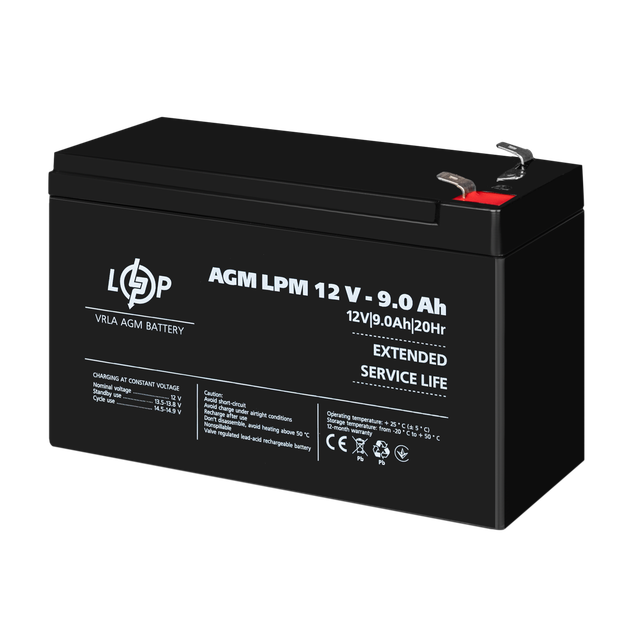Акумулятор свинцево-кислотний LogicPower AGM LPM 12 - 9.0 AH - зображення 3