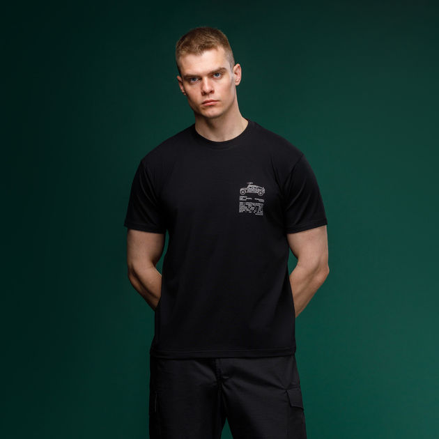 Футболка Basic Military T-Shirt. HMMWV. Cotton, чорний. Розмір M - зображення 2