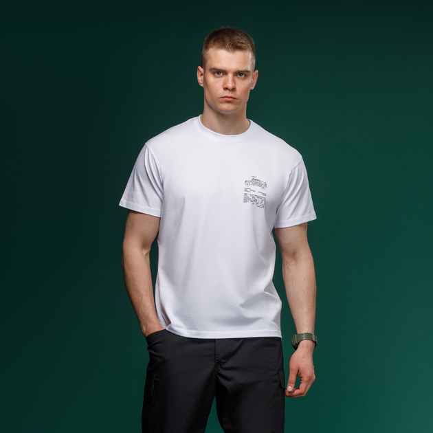 Футболка Basic Military T-Shirt. HMMWV. Cotton, белый. Размер M - изображение 2