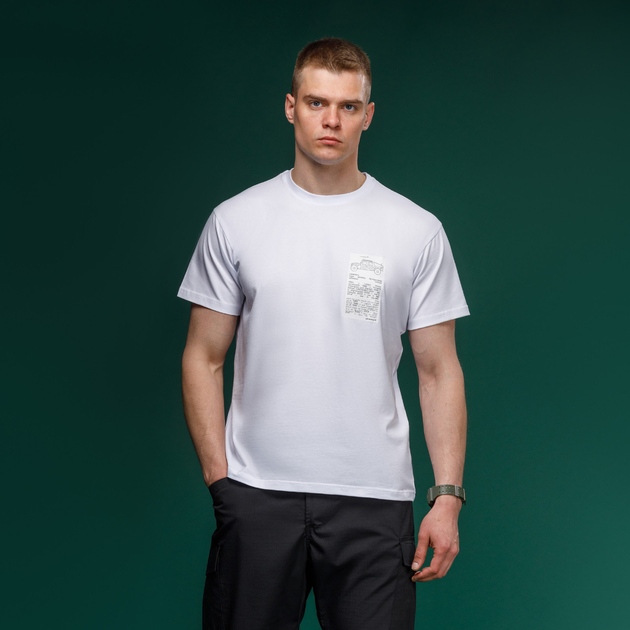 Футболка Basic Military T-Shirt. HMMWV. Cotton, белый с принтом. Размер S - изображение 2