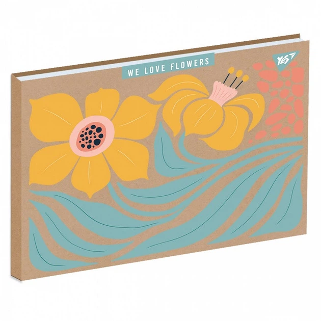 Альбом для малювання YES Flowers А4 30 аркушів крафт (130582