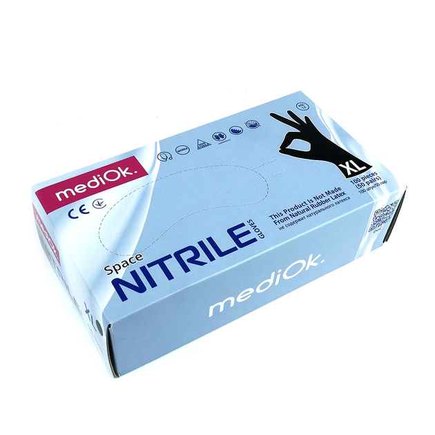 Перчатки нитриловые MediOk без талька Black XL 100 шт (4680031914765) (0133863) - изображение 2
