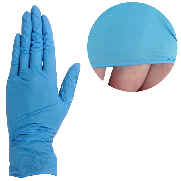 Перчатки нитриловые без талька HOFF medical XS blue 100 шт (4260740981311) (0131004) - изображение 1