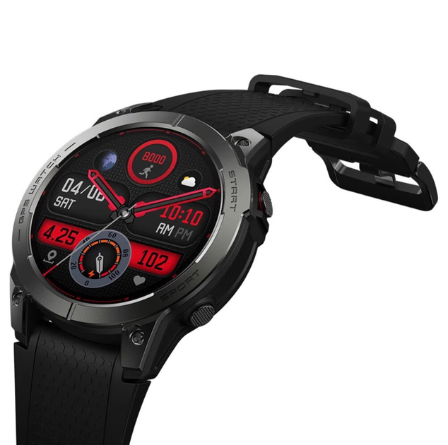Смарт-годинник Zeblaze Stratos 3 Black, GPS, AMOLED дисплей 1,43, 466x466, 1000 Ніт, Corning Gorilla Glass, Дзвінки - Фото 4 Смарт-годинник Zeblaze Stratos 3 Black, GPS, AMOLED дисплей 1,43, 466x466, 1000 Ніт, Corning Gorilla Glass, Дзвінки - зображення 4