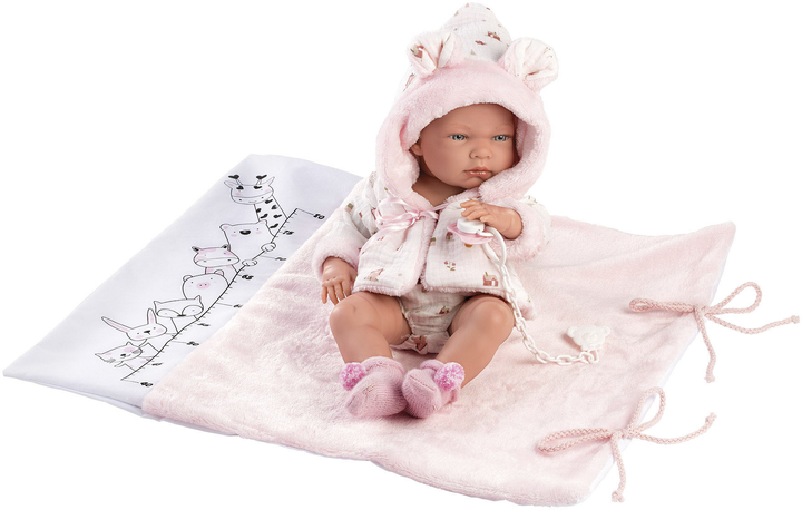 Лялька Llorens Вінілова Ніка з рожевою ковдрою 40 см (8426265738984) - зображення 1
