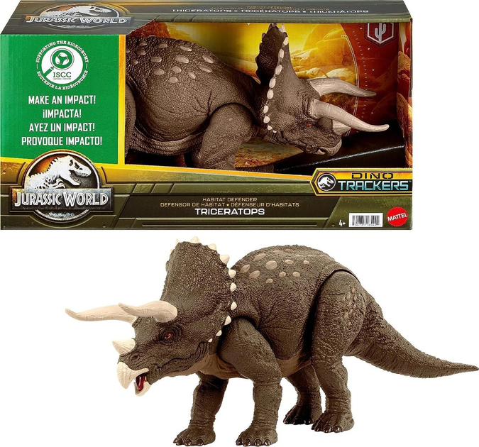 Фігурка Mattel Jurassic World Eko Triceratops Obronca Srodowiska 15 см (194735165421) - зображення 2