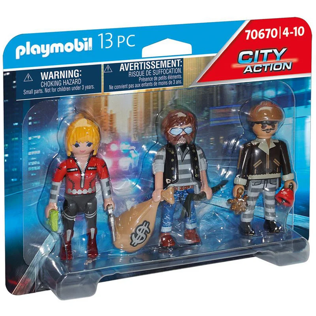 Zestaw figurek Playmobil City Action Zlodzieje 3 szt (4008789706706) - obraz 1