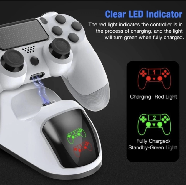 Зарядка для джойстика PS4 Dualshock 4 Белый - изображение 2