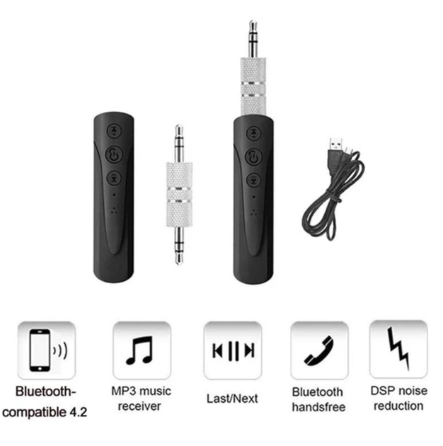 Передатчик аудио AUX 3.5 мм Bluetooth 4.1 для наушников, колонок, усилителя Черный - изображение 3