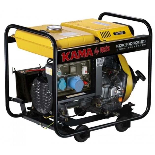 Дизельний генератор KAMA KDK-10000-CE3 7,5 квт 3 фазний електрогенератор для дому квартири електростанція + моторне масло 1л у подарунок - зображення 2