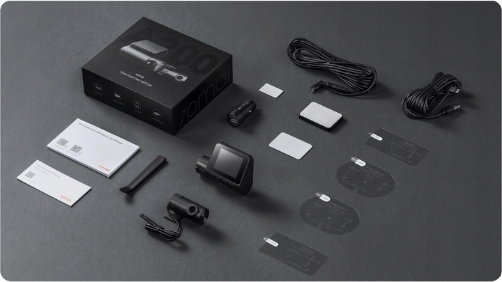 Автомобільний відеореєстратор комплект Xiaomi 70mai Dash Cam A200 Global + задняя камера Rear Cam RC11 (керування зі смартфону) - зображення 2