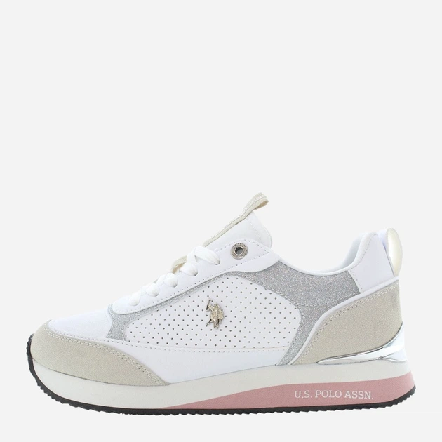 Жіночі кросівки U.S. Polo Assn uspfrisby003w-whisil 40 Білі/Сірі/Бежеві (8055197449493) - зображення 3