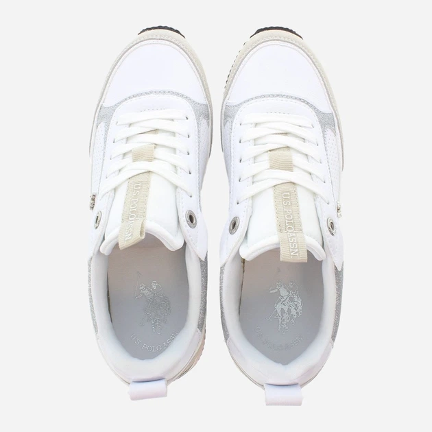 Buty sportowe damskie U.S. Polo Assn uspfrisby003w-whisil 37 Białe/Szare/Beżowe (8055197449462) - obraz 5