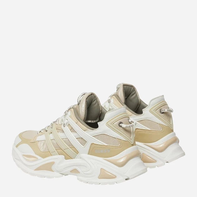 Sneakersy damskie Guess gssflpbellel12white 40 Beżowe (7624926992770) - obraz 4