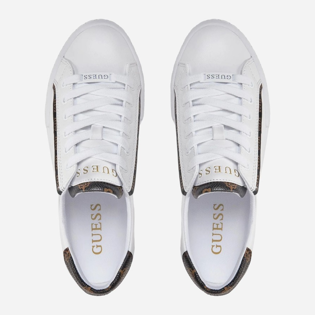 Sneakersy damskie do kostki Guess gssfljpr6ele12white 36 Białe (7626101697593) - obraz 5
