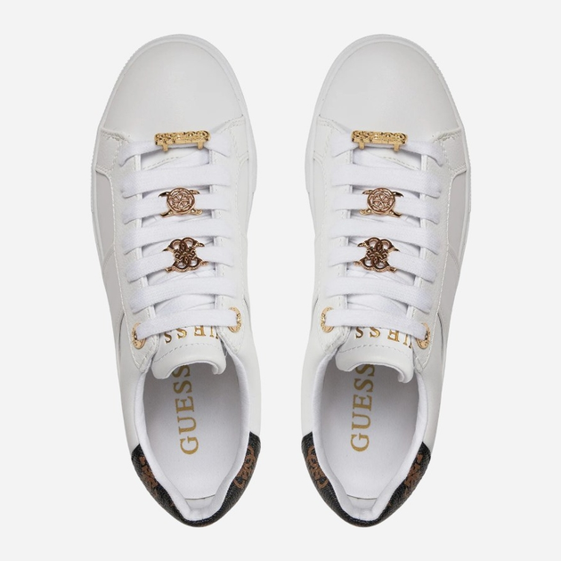 Sneakersy damskie do kostki Guess gssfljgieele12white 37 Białe (7626101672637) - obraz 5