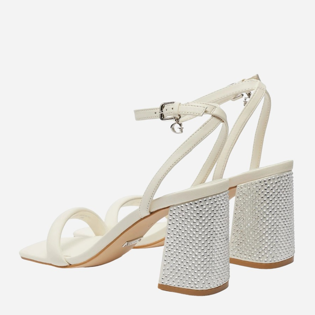 Sandały damskie na obcasie skórzane Guess gssfljgellea03ivory 41 Białe (7626101671951) - obraz 4