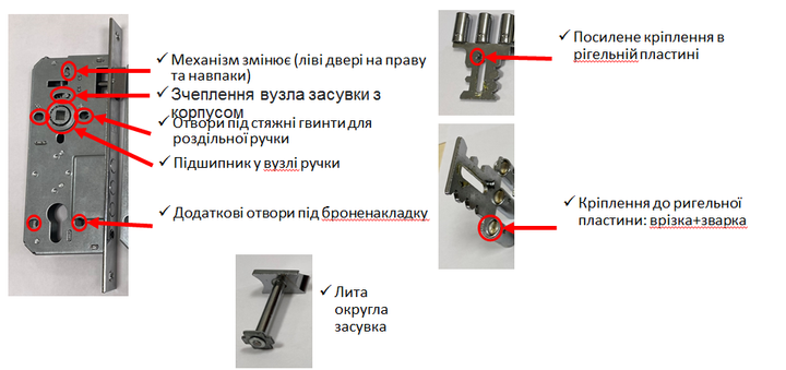 Замок врезной CordonTech 2600-CR (1шт) - изображение 4