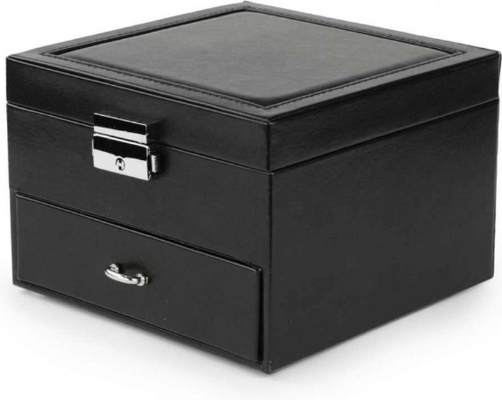 Скринька для прикрас Ecarla з дзеркалом і шухлядою Black (5903678534691) - зображення 6