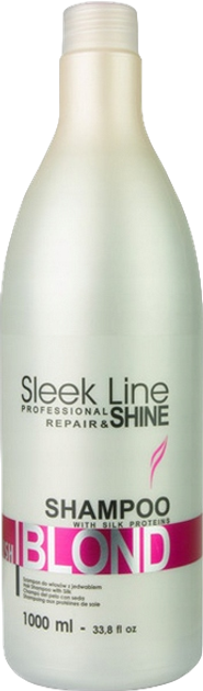 Шампунь Stapiz Sleek Line Blush Blond з шовком 1000 мл (5906874553077) - зображення 1