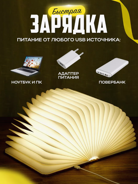 Ночник в Форме Книги, 3 режима - изображение 3