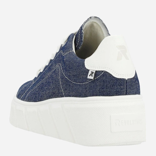 Sneakersy damskie do kostki RIEKER revw0501-14 39 Niebieskie (4061811780402) - obraz 4