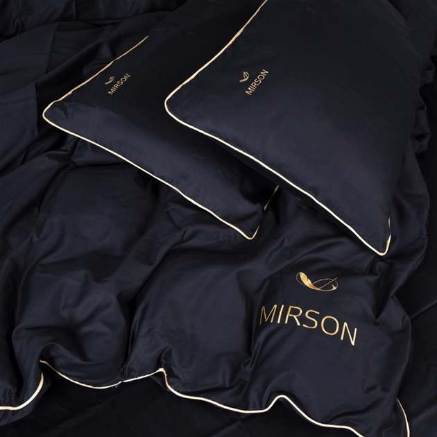 Акція на Наволочка MirSon Сатин Premium Corner Black Pearl 70x70 см від Rozetka