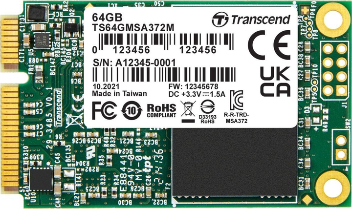SSD накопичувач Transcend MSA372M 64 GB (TS64GMSA372M) - зображення 1