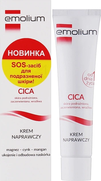 Відновлювальний крем для обличчя - Emolium CICA 40ml (1009399-140031) - Фото 2 Відновлювальний крем для обличчя - Emolium CICA 40ml (1009399-140031) - изображение 2