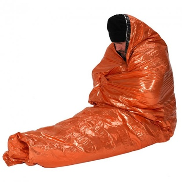 Рятувальна аварійна ковдра MFH Emergency Blanket Orange - зображення 2